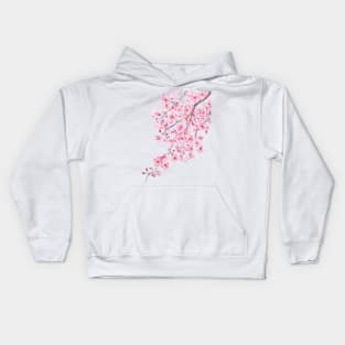 pink cherry blossom watercolor 2020 Kids Hoodie